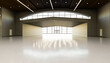 © ADDICTIVE STOCK - Spacious modern exhibition hall interior 3d render with light