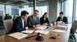 © Gophotograph - Collaborative teamwork between business people managing legal cases and paperwork.