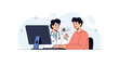 © Ayem - Doctor consulting patient online via computer, telemedicine concept