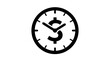 © Bagus - Black and white icon depicting a clock with a dollar sign in the center, symbolizing the concept of time and money.