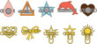 © Lipon - Set of Creative Paperclips in Various Shapes Including Hearts, Stars, and Animals for Office, Stationery, and Design Vector Illustration