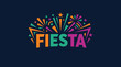 © Diarama - Fiesta Celebration Graphic with Colorful Fireworks and Confetti.