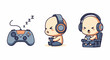 © Agiso - Cartoon characters wearing gaming headsets.