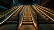 © Aleksandr - Escalator illuminated by artificial lights at night in urban setting with visible details