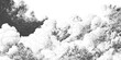 © M2L - Black and White Stippled Clouds Vector Illustration with Vintage Engraving Texture and Halftone Effect