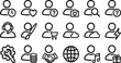 © MRSTOCK LAB - Set of 20 vector line icons related to user profiles, business, web interfaces, and various online interactions.