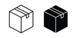 © Pop - Courier box icon with line stroke and black silhouette style