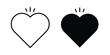 © Pop - Heart shape icon with line stroke and black silhouette style
