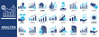 © fa4421747 - Analysis icon set collection. Containing sales, value, increase, profit, improvement, report, diagram .Solid vector icons collection