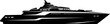 © Rokeyadesigner - Luxury yacht, black silhouette, boat, vector, nautical, modern design, watercraft