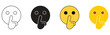 ©  Abida Ansary - Feedback emojis icon set. Hush female emoji emoticon making a silence quiet shh sign with her finger , vector illustration.