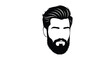 © APIM02SN - bearded man face silhouette high quality professional detailed modern elegant