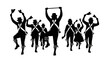 © wiwit - Silhouettes of People Dancing and Celebrating Joyfully.