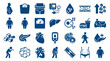 © Iconique Studio - Collection of icons representing health issues like obesity diabetes heart disease and unhealthy lifestyle choices