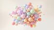 © bagas - A cluster of colorful balloons floats freely in mid-air surrounded by empty space.