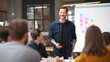 © Winston - Entrepreneur presenting product prototype to team