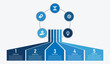 © Lang - 5-Step Business Modern business process workflow infographic with five steps timeline strategy planning icons and circular concept design