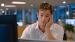 © Tania - Office worker in crisp shirt visibly tenses at passive-aggressive note left on desk, fluorescent lights overhead, empty cubicles surrounding, perfect for toxic workplace, stress, psychological