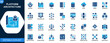 © JIm Studio - Platform architecture icon set, data layers, system stack, network structure, software integration, cloud framework, database hierarchy. Icons collection. Vector.