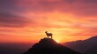 © Anna - Majestic goat silhouette on mountain peak at sunset