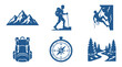 © Kambing - Hiking and Adventure Icons: Mountains, Climber, Backpack, Compass, Forest