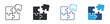 © Icon Atelier - Puzzle pieces icon set. connection and problem solving concept. assembly and solution symbol. vector illustration.