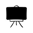 © trandoo - Hand-drawn businessman giving presentation on whiteboard with profile icon concept.