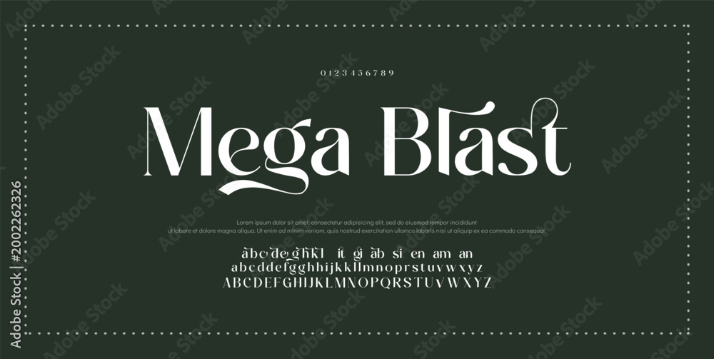 Mega Blast Elegant alphabet letters font and number. Classic Urban ...
