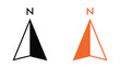 © MDmilon - Compass and north arrow icon set, navigation and direction symbols, N direction sign graphics, travel orientation and location guidance icons
