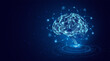 © Natthakan - A digital brain of the future, featuring interconnected fluorescent neurons. A neural network or artificial intelligence brain.