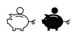 © Annimo - Piggy bank icon clipart and line art versions on white background