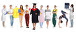© New Africa - Choice of profession. Graduate student and women of various occupations on white background