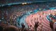 © jack - Athletes compete on track amid spectators at stadium event