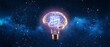 © Yuliia - Glowing brain lightbulb with neural networks against starry space background representing artificial intelligence, innovation and creative thinking concepts.