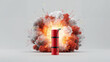 © bephoto - 単体の赤いダイナマイトを主役にした爆発CGイラスト素材