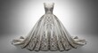 © isnaini - Elegant ball gown displayed against soft gradients for fashion concepts