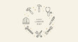 © ArtChi3v - Happy Labor Day greeting with tools and stethoscope arranged in a circular wreath on a light background with subtle star accents