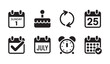 © VANU - Date and time related vector icons, easy to edit, black and white set.