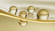 © Diana - Goldene Öl-Blasen in beige Flüssigkeit mit warmem Leuchten