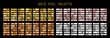 © KeronnArt - Gold Foil Palette. Copper Foil and metallic swatch degrade. Set of shiny Gold, polished silver, rose gold and champagne backgrounds. Vector illustration.