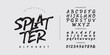 © happy - Splatter font ink splash decorative alphabet for artistic painting and dirty grunge design style