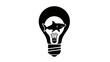 © ellisa_studio - Shark inside a light bulb, symbolizing danger, fear, or a bad idea