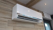 © Nari - Air conditioner (AC) indoor unit or evaporator and wall-mounted. That is part of mini split system or ductless system type. For removing heat and moisture from room. Including humidity control.