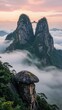 © Nguyen - Mountain Landscape Shrouded in Ethereal Morning Mist