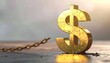© Isra store - Golden Dollar Sign on Dark Smoky Background Representing Wealth Power Economy and Lifestyle Photography