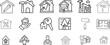 © Muneeb - Home Improvement Icons: A collection of various outline house icons symbolizing renovation and maintenance, offering a visual vocabulary for home improvement projects and architectural design.png