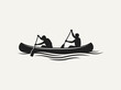 © KOBAD - Canoe Paddling Silhouette Vector – Kayaking Outdoor Adventure Water Sport Design