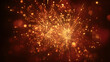 © john - The Chinese New Year concept involves golden fireworks on a red background.