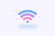© Westend61 - Pastel colorful wifi signal icon for wireless connectivity