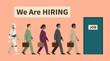 © Colorwave Studio - Job applicants including a robot in a hiring queue for employment